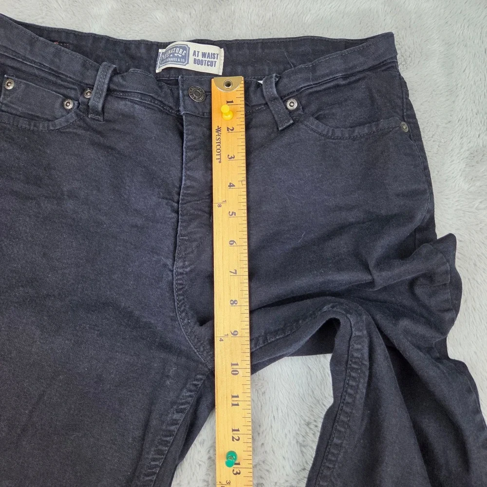 Signature Levi Strauss & Co. Bootcut Jeans Womens Sz 12S At Waist Stretch Black